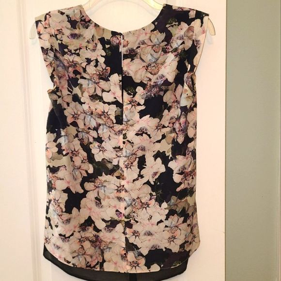 Rebecca Taylor Floral Sleeveless Silk Blouse - Picture 4 of 9